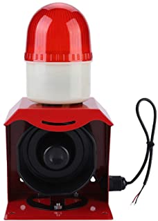10W 110DB Sirena de alarma 12V - 24V Mini Alta bocina electrica de sonido con luz intermitente de alta frecuencia- sonido y alarma visual para sistema de alarma de seguridad para el hogar