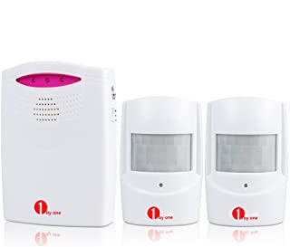 1byone Alarma de seguridad- Sensor de movimiento inalambrico del sistema de seguridad para casa- 1 sensor & 1 receptor