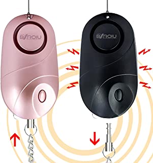 2 alarmas de bolsillo- alarma personal de seguridad y emergencia con sirena de140 decibelios y luces LED- buzzer de prevencion del delito para ninos- mayores y mujeres.