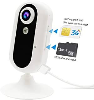 3G Camara de vigilancia- JPSTKER Camara de Interior Seguridad movil con Video en Vivo-Vision Nocturna-De Dos vias Audio-Movimiento-Deteccion de Sonido-Monitoreo de Mascotas.