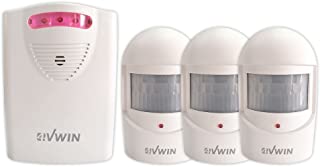 4Vwin - Juego de sistema de alerta de entrada inalambrica de seguridad de hogar- 1-receptor y 3-sensores de infrarrojos detectores de movimiento PIR