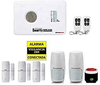 Alarma AZ018 casa hogar negocio GSM sin cuotas inalambrica. Voces en castellano.Sin cuotas de conexion. Aviso llamada o SMS. Instrucciones instalacion castellano. Facil configuracion (Kit 2)