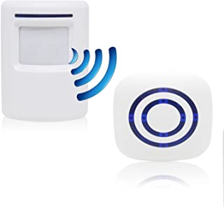 Alarma de Seguridad- Domowin Timbre de Alarma Detector de Presencia Portatil Impermeable Avisador de Puerta 1 Sensor & 1 Receptor 38 melodias