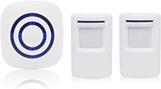 Alarma de seguridad- Domowin Timbre de Alarma Detector de presencia Portatil impermeable Avisador de Puerta 2 sensor & 1 receptor 38 melodias