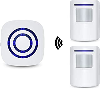 Alarma de seguridad- HausFine Inalambrico Timbre de Alarma para la Puerta con Sensor de Movimiento PIR Infrarrojo Detector de Timbre del Sensor Ideal para Tiendas Mercados y Familias (2 + 1)