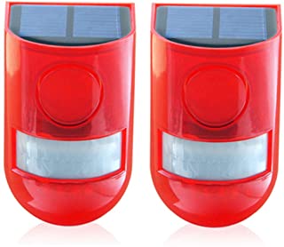 Alarma de seguridad solar IP65 resistente al agua con sensor de movimiento LED y luz intermitente- 110 dB- sirena fuerte- sistema de alarma de seguridad para el hogar
