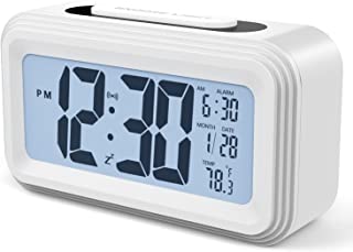 Annsky Despertador Digital- LCD Pantalla Reloj Alarma Inteligente Simple y con Pantalla de Fecha y Temperatura Funcion Despertador- funcion Snooze y luz Nocturna