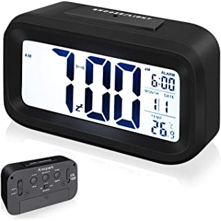 Arespark Despertador Digital- LED Reloj Alarma Electronico con Luz de Noche- Pantalla LED de 5.3 Pulgadas con Hora- Fecha- Temperatura- Funcion Snooze 【Version Avanzada】