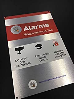 Cartel alarma videovigilancia exterior de ALUMINIO de alta CALIDAD disuasorio