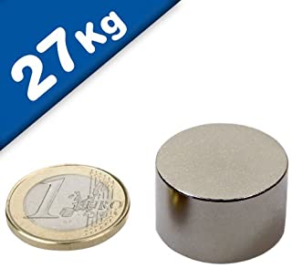 Disco Magnetico O 25 x 15 mm Neodimio N50- Niquel - fuerza 27 kg
