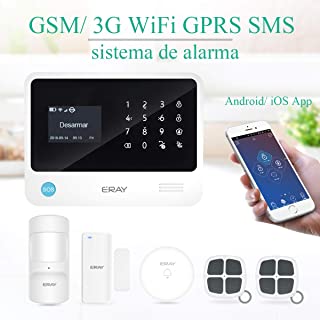 ERAY S2 Alarmas para Casa WiFi+gsm- 3G+GPRS- Antirrobo- Inalambrico- SOS Boton- App Gratuita- Servicio + Garantia- Multi-Accesorios y Pilas Incluidas- Voz y LCD Pantalla en Castellano- 433MHz