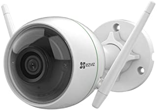 EZVIZ C3WN 1080p Camara de Seguridad- 2.4GHz WiFi Exterior Camara de Vigilancia- Vision Nocturna- IP66- Dos Antenas WiFi Externas- Servicio de Nube- Compatible con Alexa