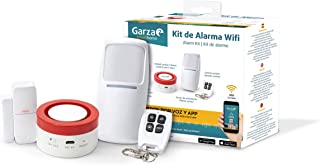 Garza Smarthome - Kit de Alarma WiFi Inteligente para hogar- Sirena de 120 dB- Sensor de Movimiento y de Puertas o Ventanas- Control Remoto y por Voz y App- Alexa- iOS- Google- Android