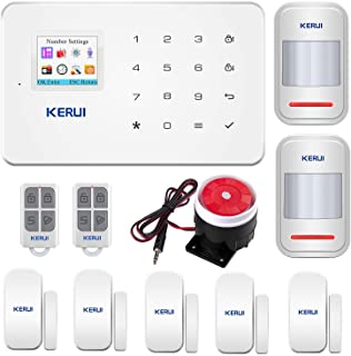 KERUI G18 Sistema de Alarma GSM Inalambrico Control Remoto por CALL-SMS-APP - Kit Alarma Antirrobo Casa DIY con Sensor Puerta-Detector Movimiento PIR-Mando a distancia para Hogar-Tienda-Garaje-Oficina