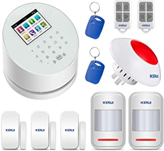 KERUI W2 WIFI-GSM-PSTN Control de Sistema de Alarma de Casa por APP-SMS-CALL Kits de Sistema de Alarma de Seguridad para el Hogar DIY con Sirena de Alarma Antirrobo y Etiquetas RFID