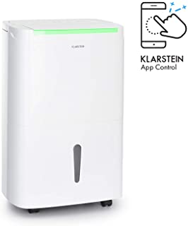 KLARSTEIN DryFy Connect 30 Deshumidificador - por compresion- WiFi- purifica el Aire- Capacidad de deshumidificacion de 30 litros por dia- 230 m³ de circulacion de Aire por Hora- Blanco