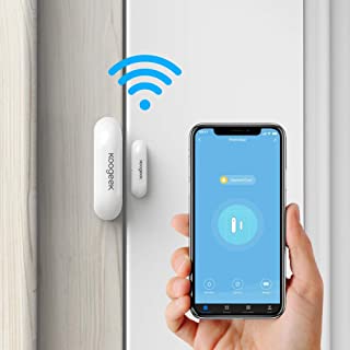 Koogeek Sensor de Puerta Wifi- Notificacion Inteligente de APP Control Remoto- funciona con Alexa-Google Home- Sistema de seguridad para el hogar- IOS y Andriod- no Hub con 2.4 Ghz WIFI