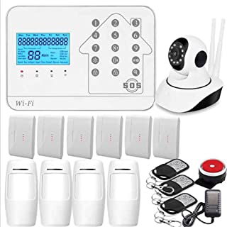 LYHLYH Wi-Fi Inteligente Sistema de Alarma Kit- Alarma inalambrica gsm Sistema de Marcado automatico del Teclado tactil casa Sistema de Alarma- para el hogar- apartamento- Oficina Tienda