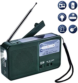 Portatil FM Am Radio Recargable para emergencias Radio con Manivela y Carga Solar con 500mAh led de Emergencia de la Alarma para Acampar Viajar Actividades al Aire
