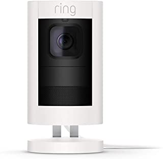 Ring Stick Up Cam Elite - Camara de seguridad HD- comunicacion bidireccional- alarma sonora- compatible con Alexa- color blanco
