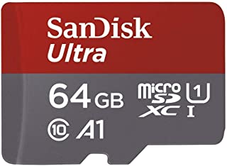 SanDisk Ultra - Tarjeta de memoria microSDXC de 64 GB con adaptador SD- velocidad de lectura hasta 100 MB-s- Clase 10- U1 y A1