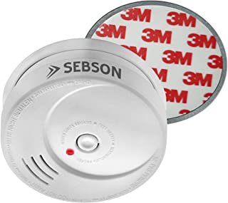 Sebson Detector de Humo NF Incluye Soporte Magnetico- Bateria de Litio de Larga Duracion 10 Anos- DIN EN 14604- Detectores fotoelectricos de Humo- GS506