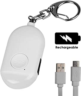 Sirenas personales- alarma de carga USB con luz LED y llavero de 130dB para defensa personal de emergencia para ninos y ancianos