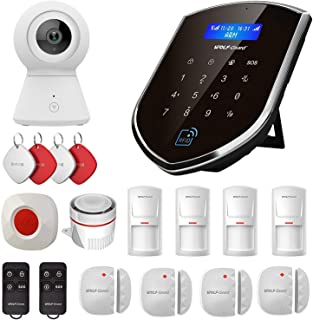 Sistema de alarma inteligente para el hogar con camara de Wolf-Guard WM2GR- sensor de ventana y de puerta- detector de movimiento- boton SOS- RFID- 2 G-GSM- doble red