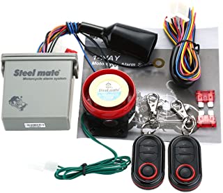 Steelmate 986E - Sistema de Alarma 1 Via Arranque de Motor a Distancia Inmovilizacion para Motocicleta con Mini Transmisor