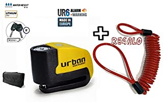 URBAN - Candado de disco UR6 con Alarma 6mm 120dba + REGALO Cable Reminder antiolvido