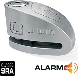 Urban Security UR910S Candado Antirrobo Moto Disco Con Alarma 120 Db- Doble Cierre 10mm- Homologado Sra