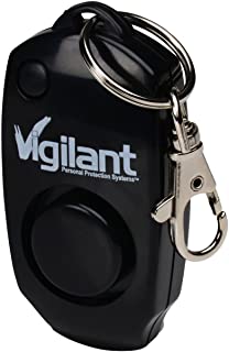 Vigilant PPS-23BLK 130 db electronico violacion Ataque Alarma Personal con silbato de copia de seguridad Plus llavero y bolso Clip (negro)
