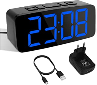 YISSVIC Despertador Digital LED Despertador Digital equipe de 2 alarmas funcion Snooze luminosidad Ajustable en 6 Niveles tamanos 12-24 Horas Version 2019